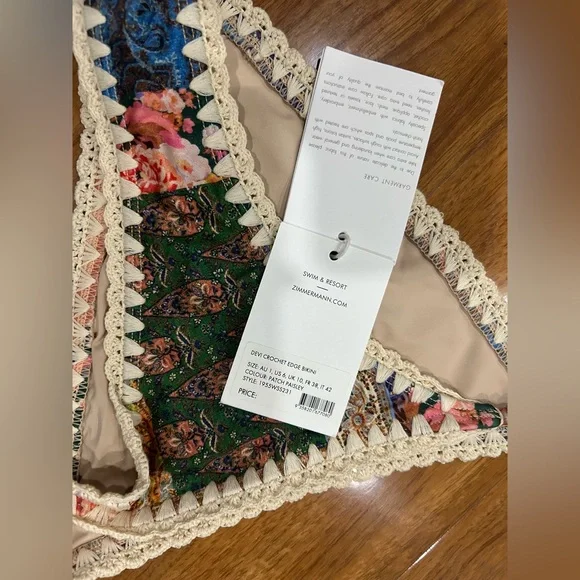 Zimmerman devi crochet edge bikini BOTTOM ONLY US 6 - Picture 2 of 5